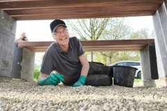 Manni hat Spaß bei der Arbeit.